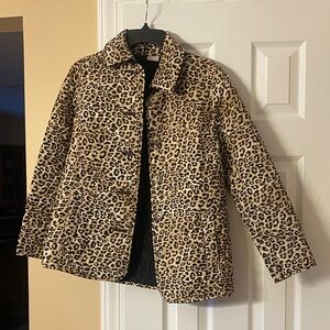 Chico's Animal Print Jacket with Black Interior